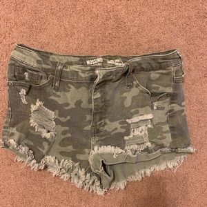 camo denim shorts